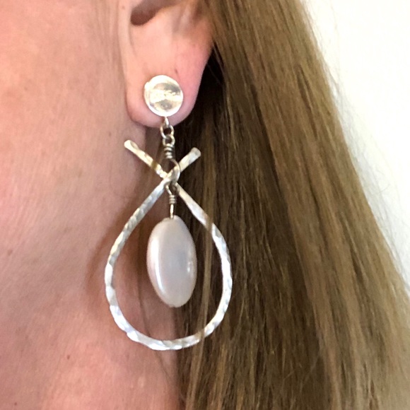 Coin Pearl Drop Earrings - Picture 1 of 4